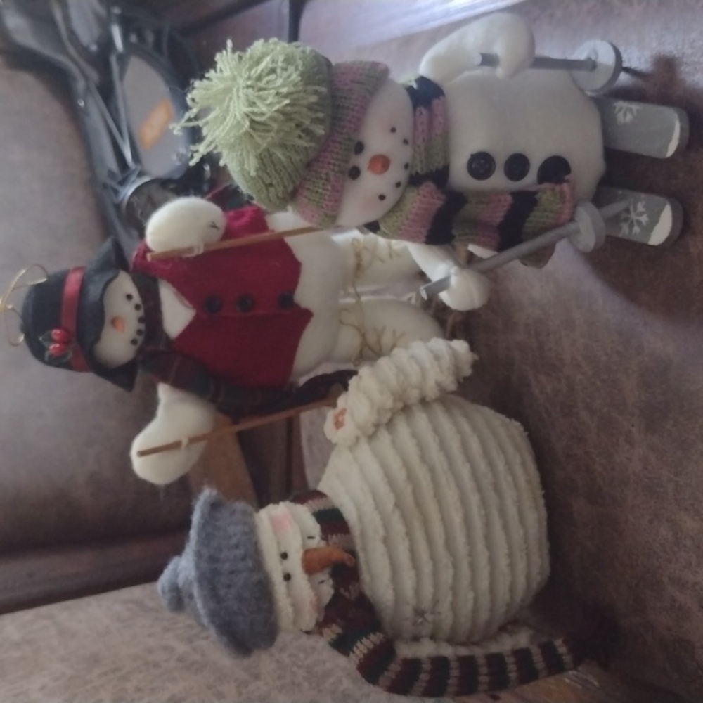Three snowman ornaments / decorations
